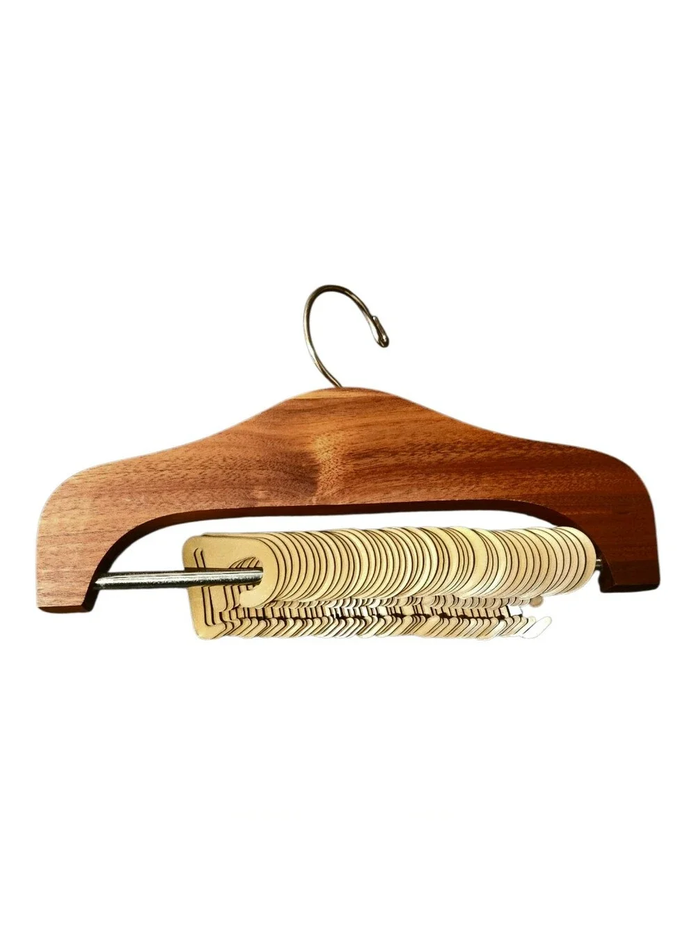 Wooden Scarf & Belt Hanger Organizer in Brown